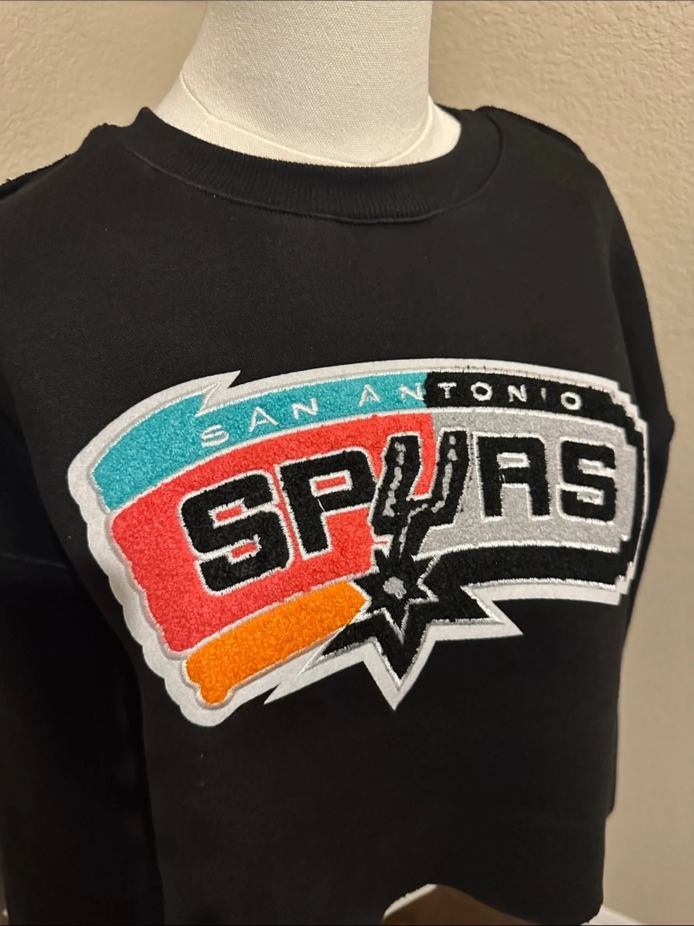 Size XL SA Spurs upcycled cropped crewneck - Picture 2 of 8